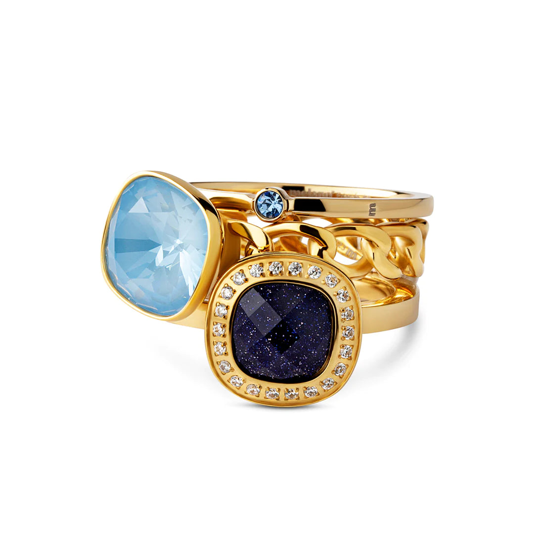 Melano - Steen Twisted Circular Sky Goud/Zilver