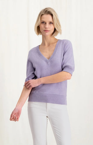 YAYA - Trui Soft Sweater Lavender Purple Melange