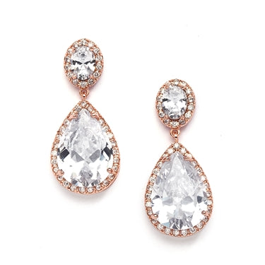 Luxedy - Oorbellen Rosegold Pear-Shaped