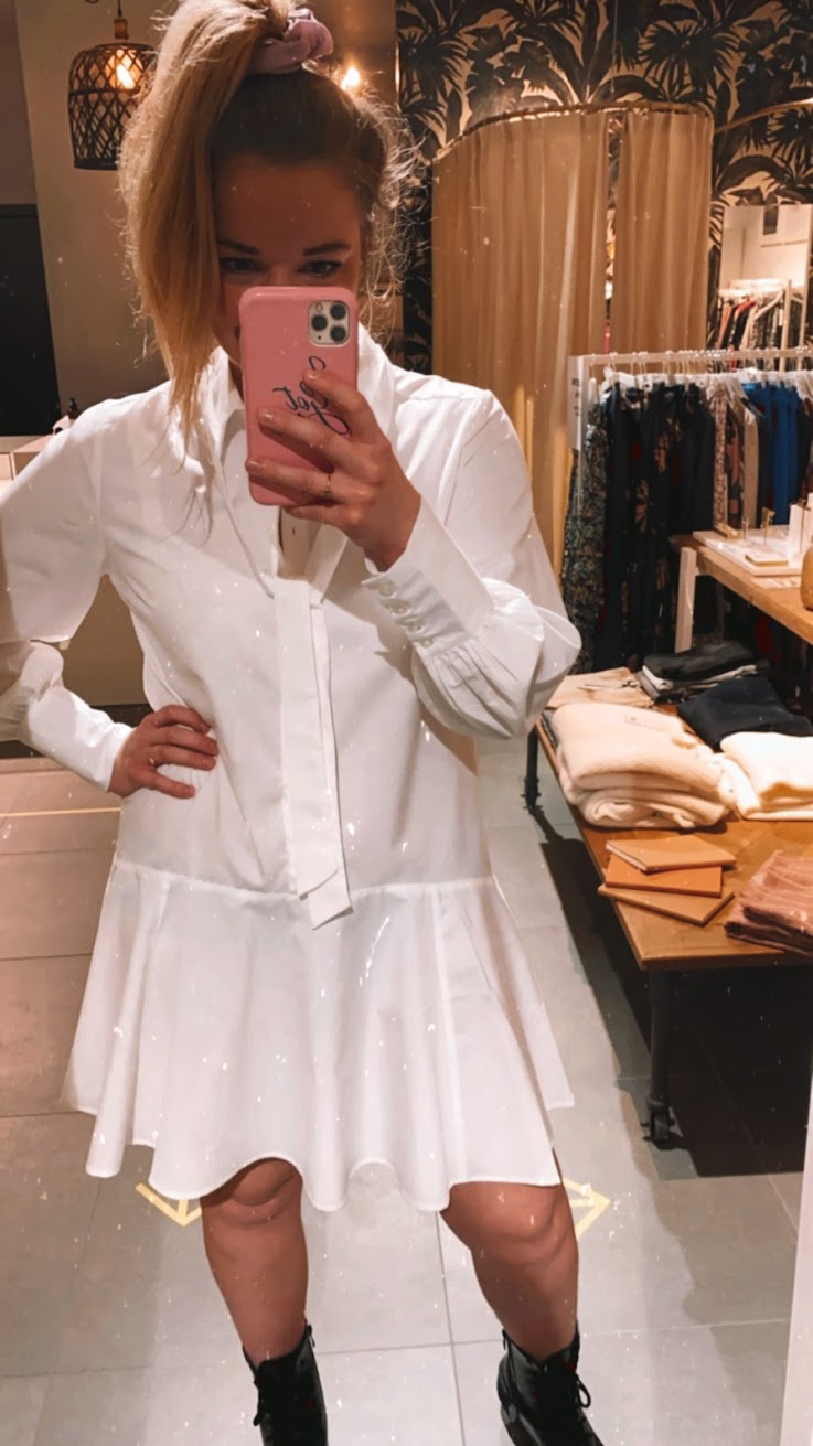 Freequent - Jurk Flynn Bow Offwhite