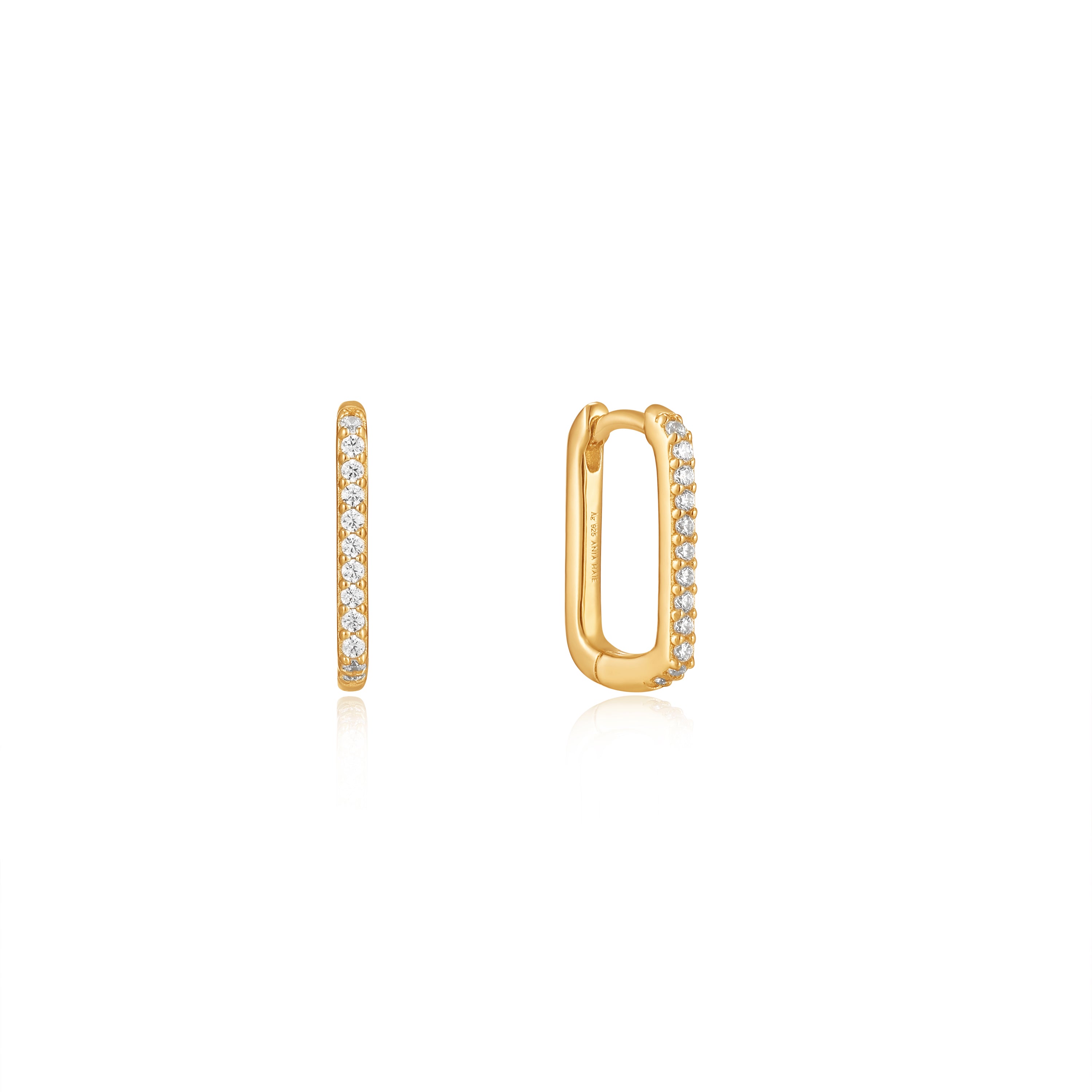 Ania Haie - Oorbellen Oval Hoop Crawler Gold