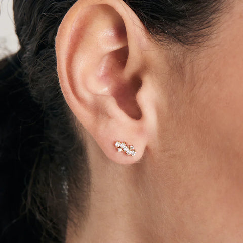 Ania Haie - Oorbel piercing (per stuk) Gold Sparkle Cluster Climber Barbell
