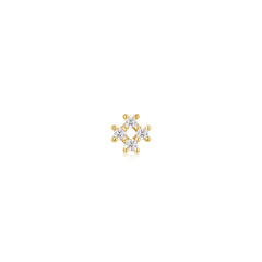 Ania Haie - Oorbel piercing (per stuk) Gold Sparkle Cross Barbell