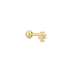 Ania Haie - Oorbel piercing (per stuk) Gold Sparkle Cross Barbell