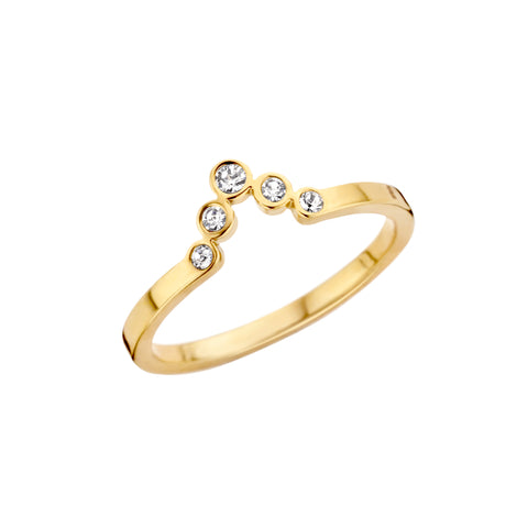 Melano - Ring Friends Pointed Crystal Goud - Luxedy