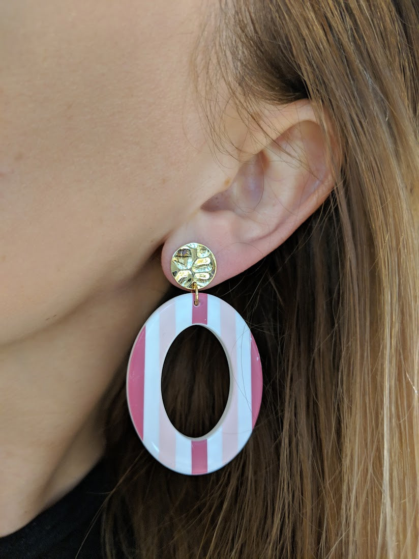 Like Jewellery - Oorbellen Ziva Stripes Pink