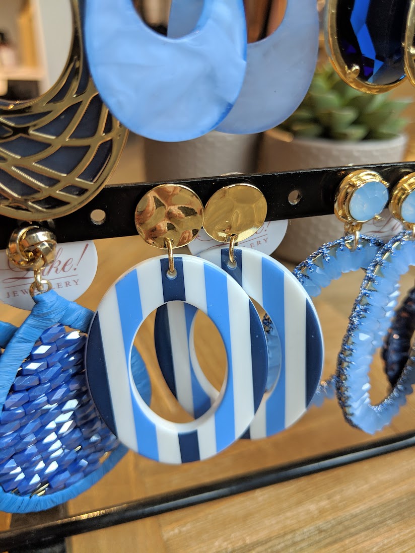 Like Jewellery - Oorbellen Ziva Stripes Blue