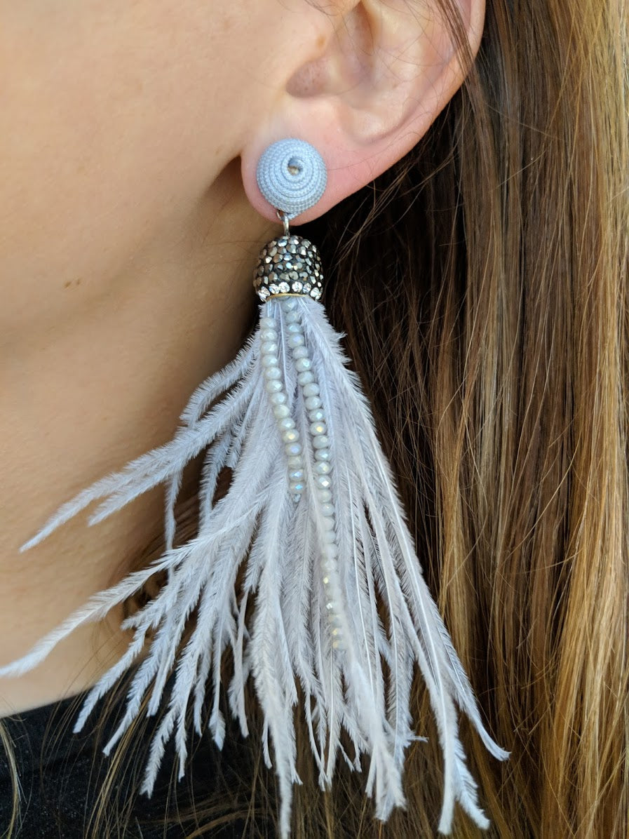 Like Jewellery - Oorbellen Jade Light Grey