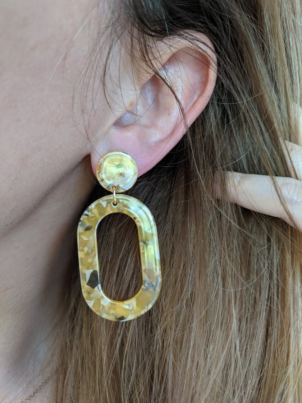 Like Jewellery - Oorbellen Wanette Geel