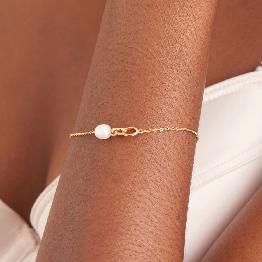 Ania Haie - Armband Pearl Link Chain Gold