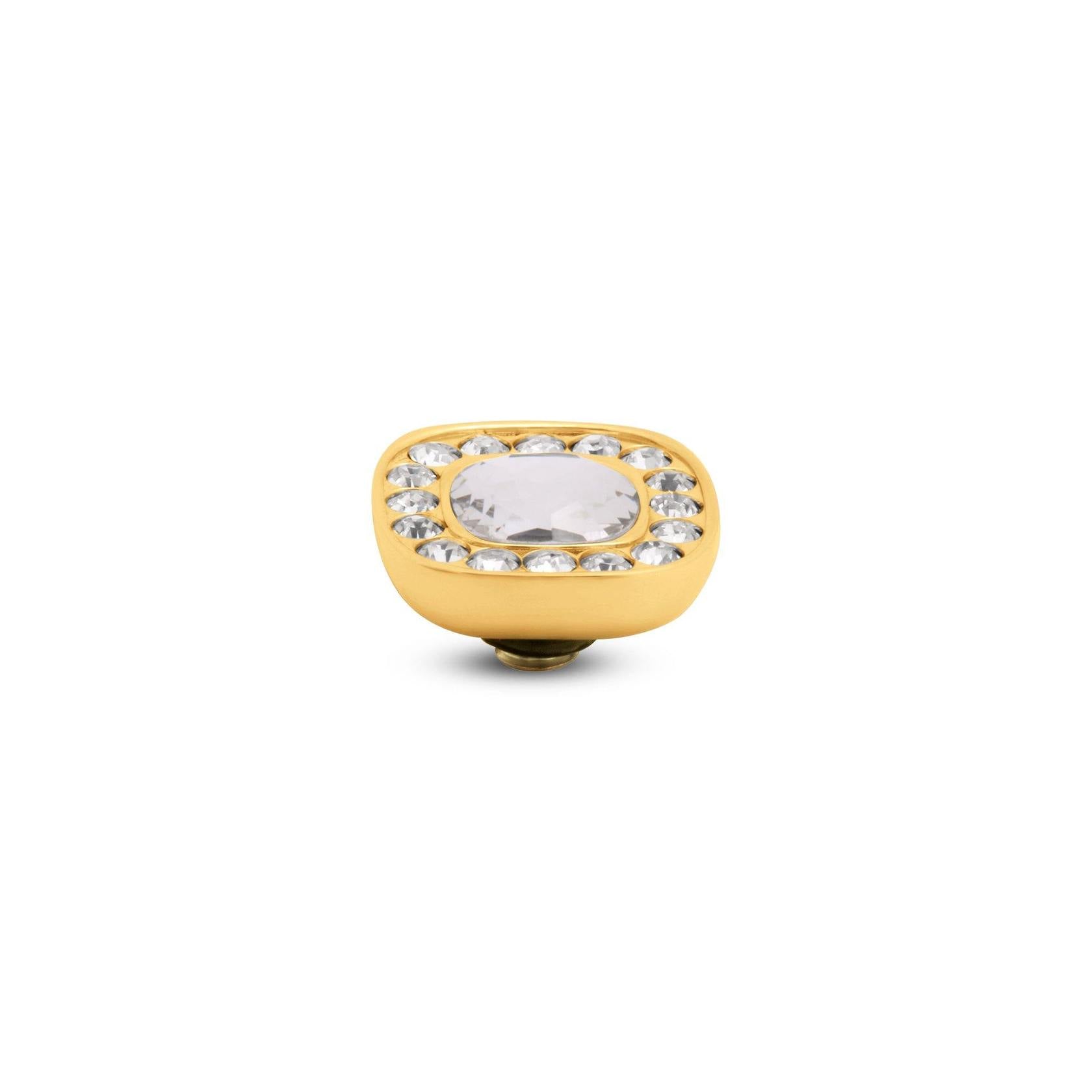 Melano - Steen Twisted Cushion Crystal (goud - zilver)