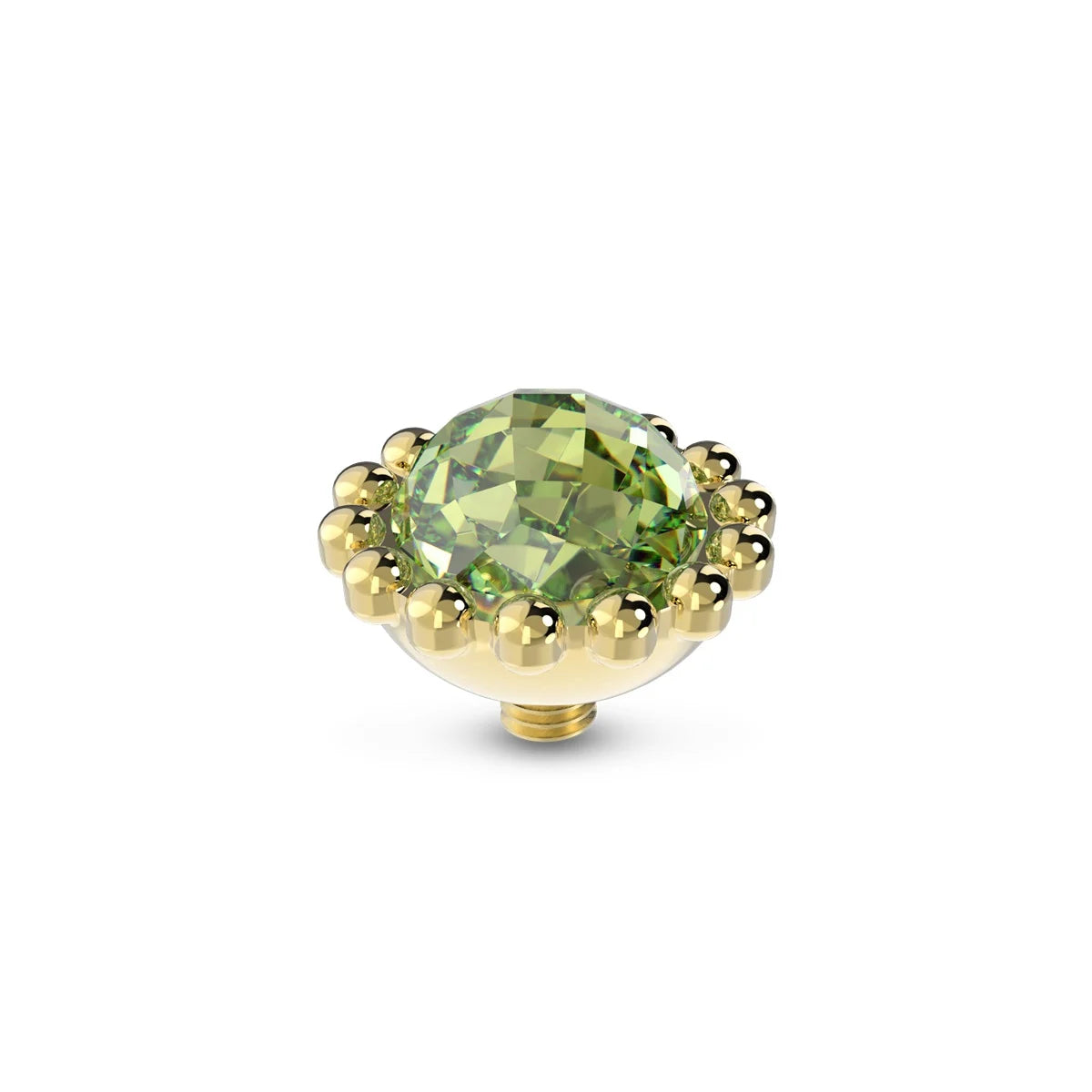 Melano - Steen Twisted Bali Facet Chrysolite Goud/Zilver
