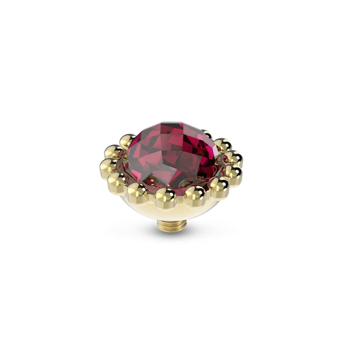 Melano - Steen Twisted Bali Facet Fuchsia Goud/Zilver