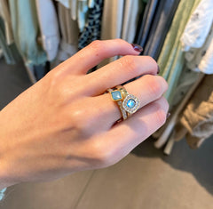 Melano - Ring Twisted Crystal Goud