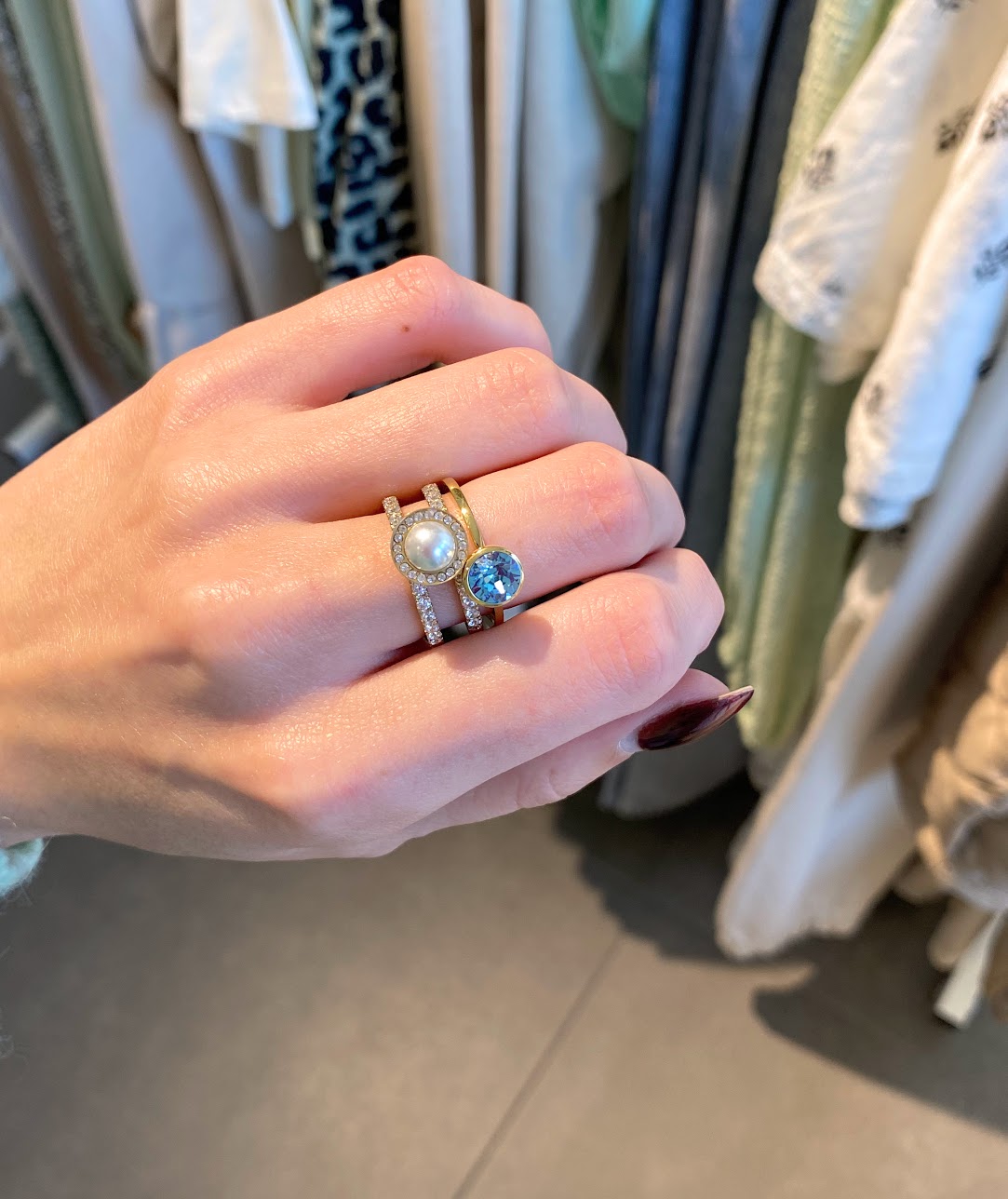 Melano - Steen Twisted 6mm Aquamarine (goud - zilver)