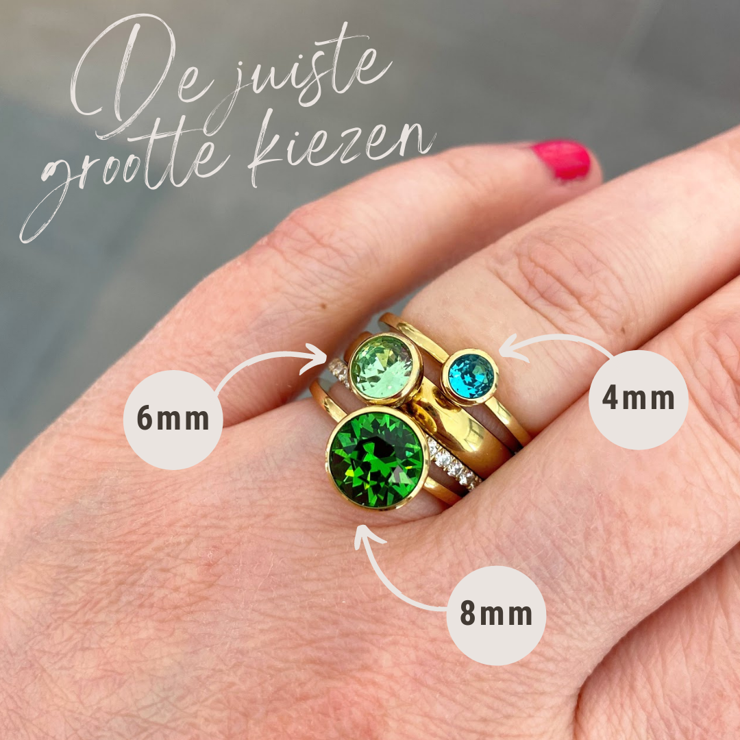 Melano - Steen Twisted 6mm Montana Blue (goud - zilver)