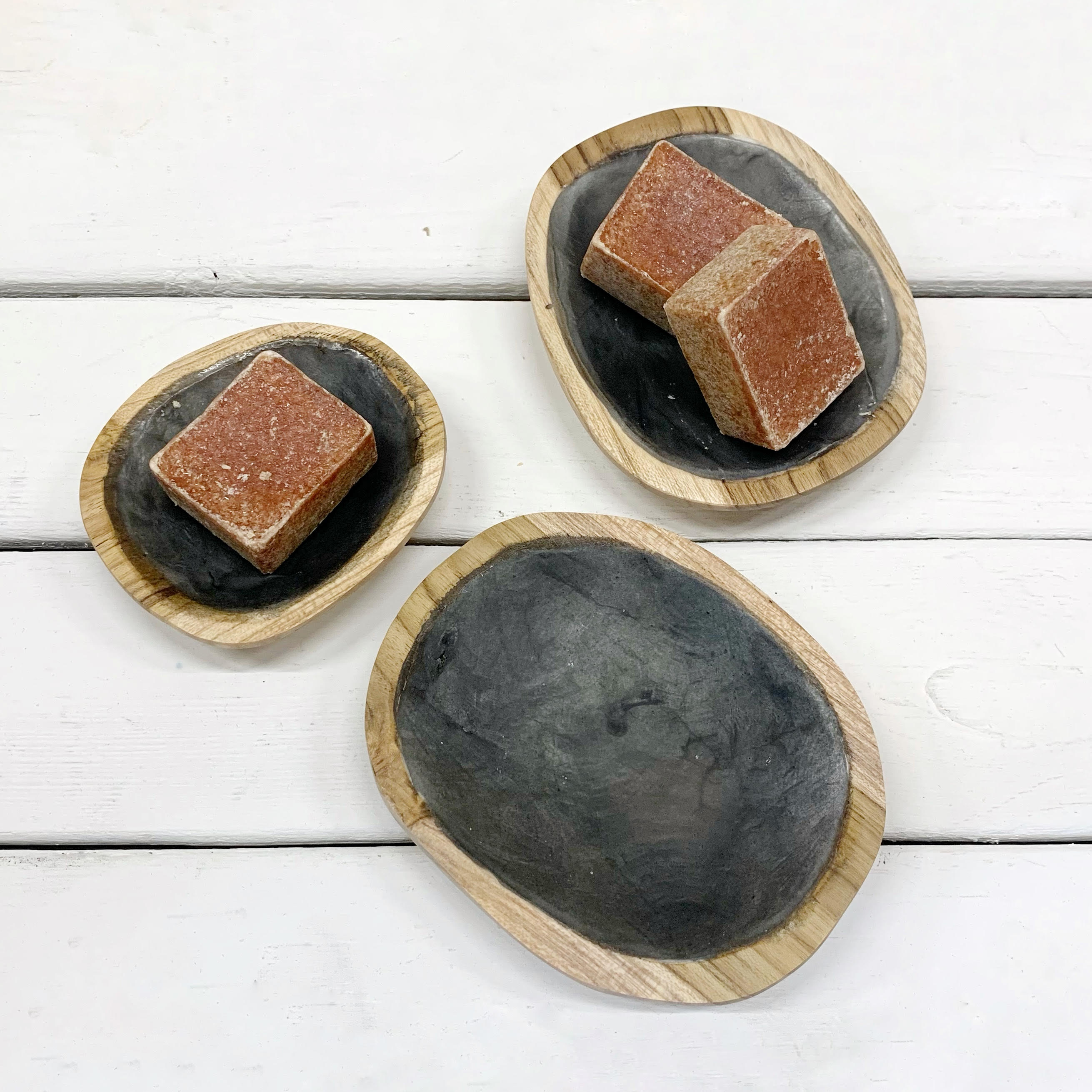 Medium Bowl Wood & Shell Capiz Schaaltje voor Geurblokjes / Juwelen