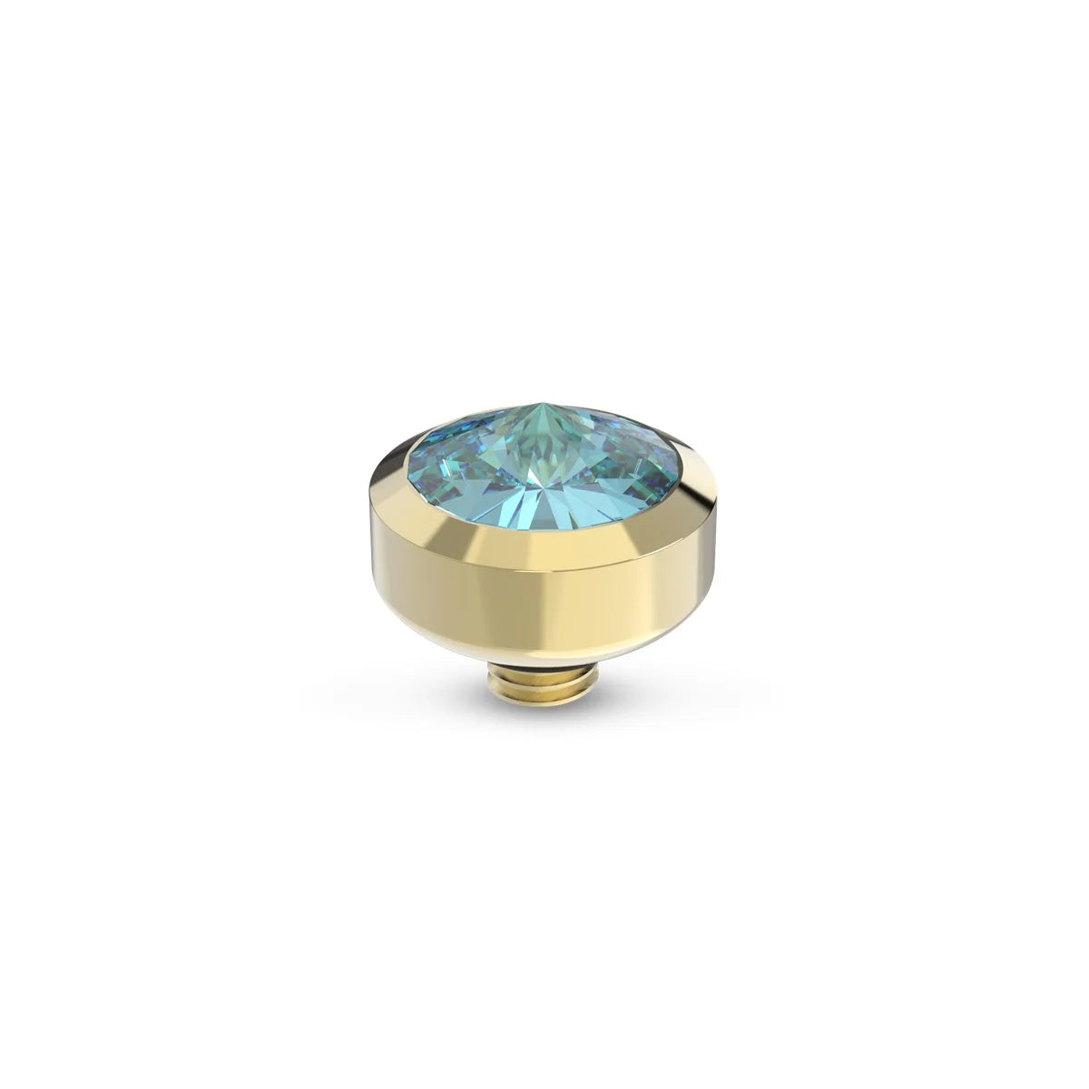 Melano - Steen Twisted Glossy Aqua Bohemica Turquoise Goud/Zilver