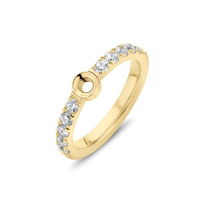 Melano - Ring Twisted Crystal Goud