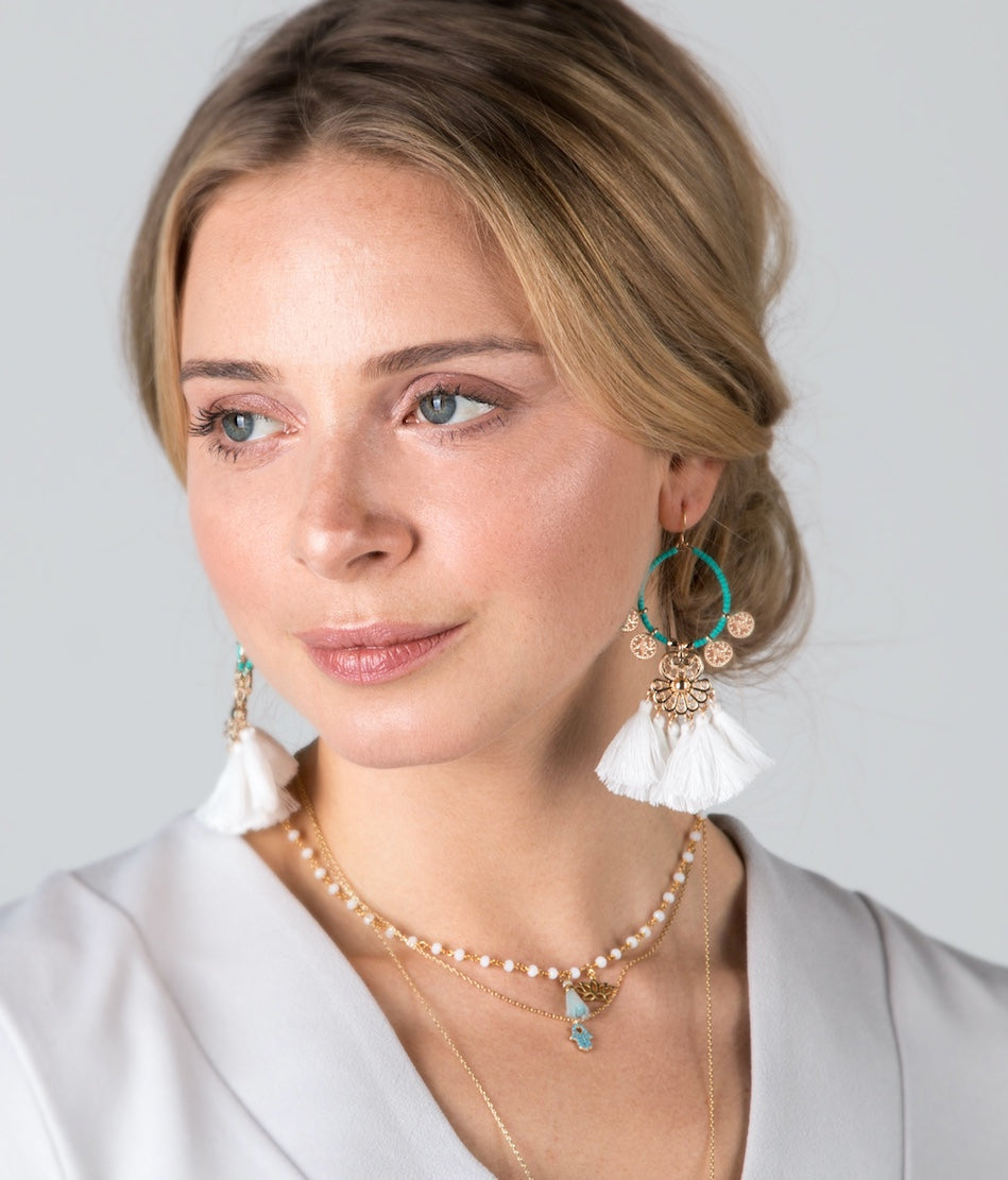 Orelia - Oorbellen Coin Tassel - Luxedy