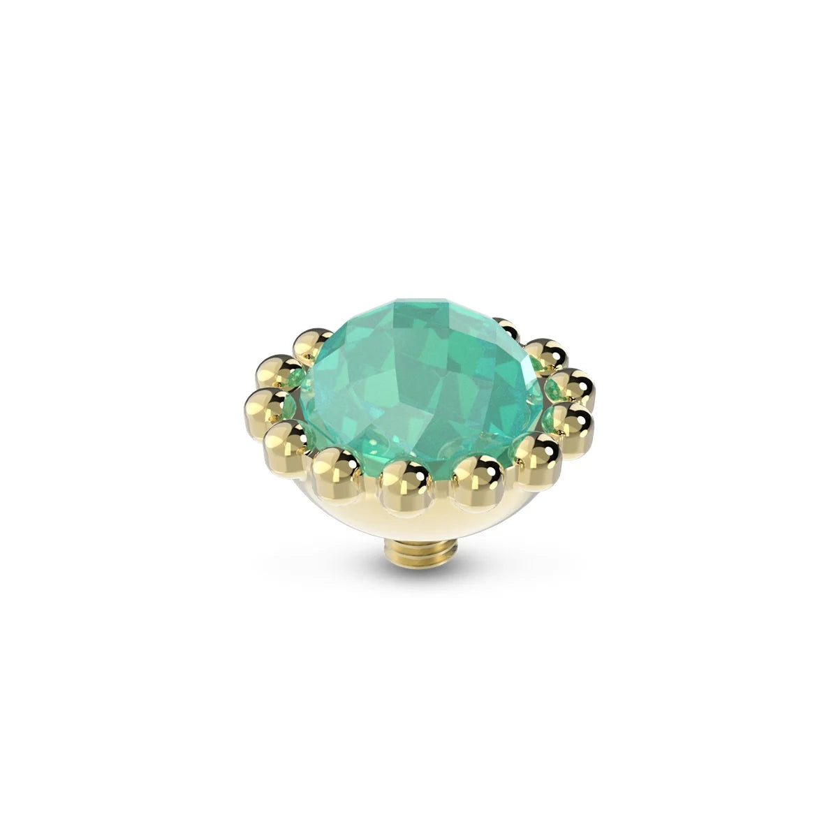 Melano - Steen Twisted Bali Facet Turquoise Goud/Zilver