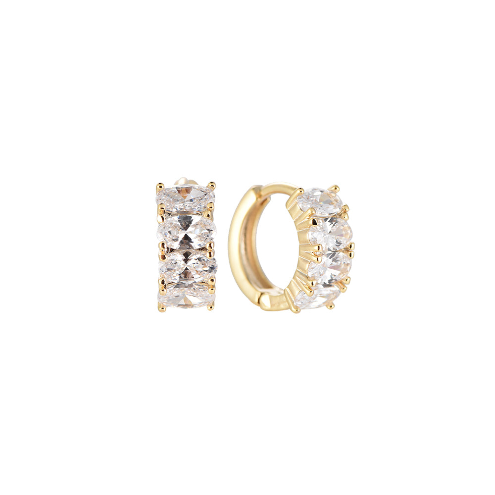 Dotti Love - Oorbellen Hoopie Gold Arch Diamonds