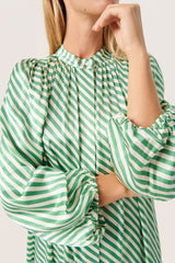 Soaked in Luxury - Jurk STUDIO Soho Green & White Stripes