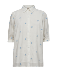Freequent - Top Stream Brilliant White With Chambray Blue Flowers