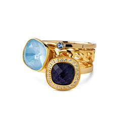 Melano - Steen Twisted Circular Sky Goud/Zilver