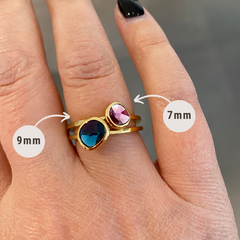Melano - Steen Twisted Cloud 9mm Fuchsia Goud/Zilver