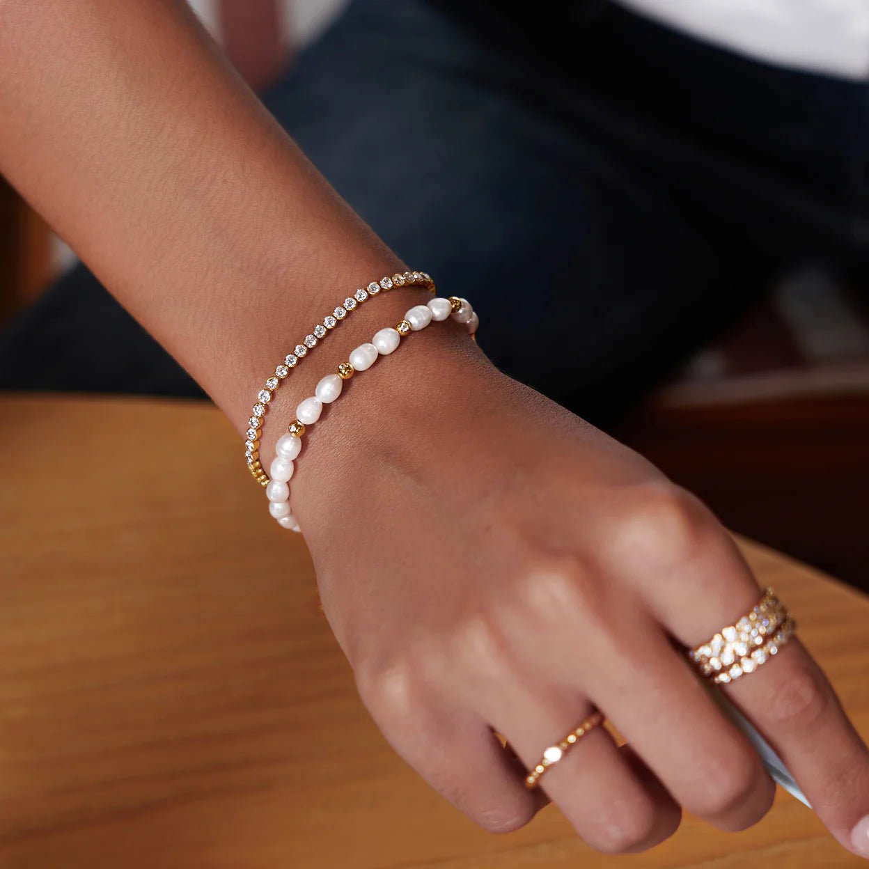 Ania Haie - Armband Gold Row Bezel - Luxedy