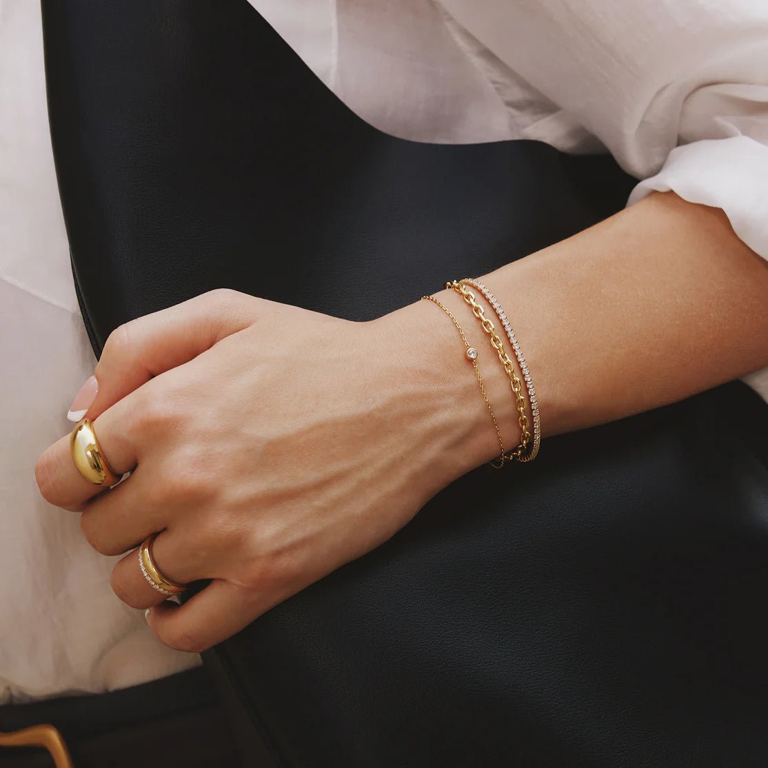 Ania Haie - Armband Gold Sparkle Single Bezel - Luxedy