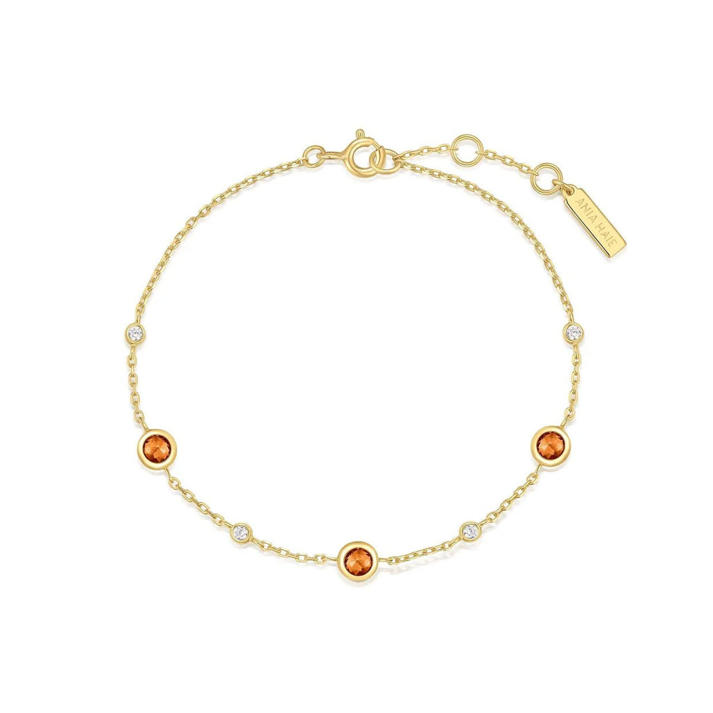 Ania Haie - Armband Melodic Poet Gold Nano Gem Station Bracelet Shiny Gold - Luxedy