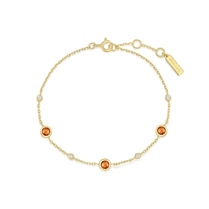Ania Haie - Armband Melodic Poet Gold Nano Gem Station Bracelet Shiny Gold - Luxedy
