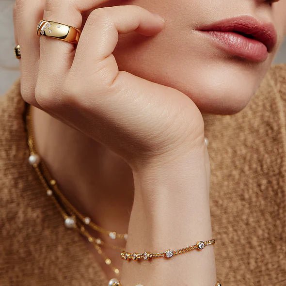 Ania Haie - Armband Multi Station Round Stone Chain Gold - Luxedy