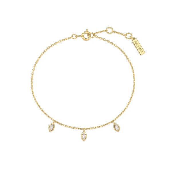 Ania Haie - Armband Sparkling Triple Station Bracelet Shiny Gold - Luxedy