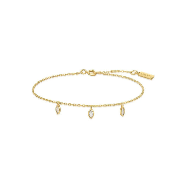 Ania Haie - Armband Sparkling Triple Station Bracelet Shiny Gold - Luxedy