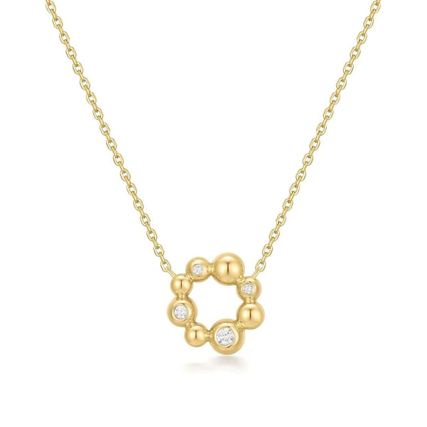 Ania Haie - Ketting Asymmetric Beaded Circle Gold - Luxedy