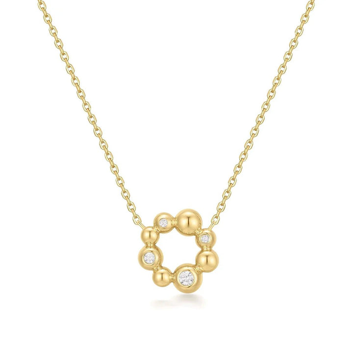Ania Haie - Ketting Asymmetric Beaded Circle Gold - Luxedy