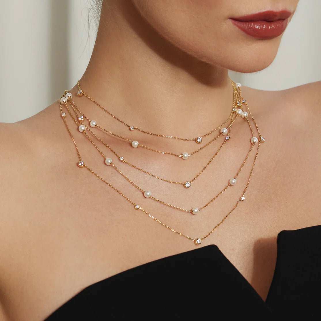 Ania Haie - Ketting Gold Bezel Long - Luxedy