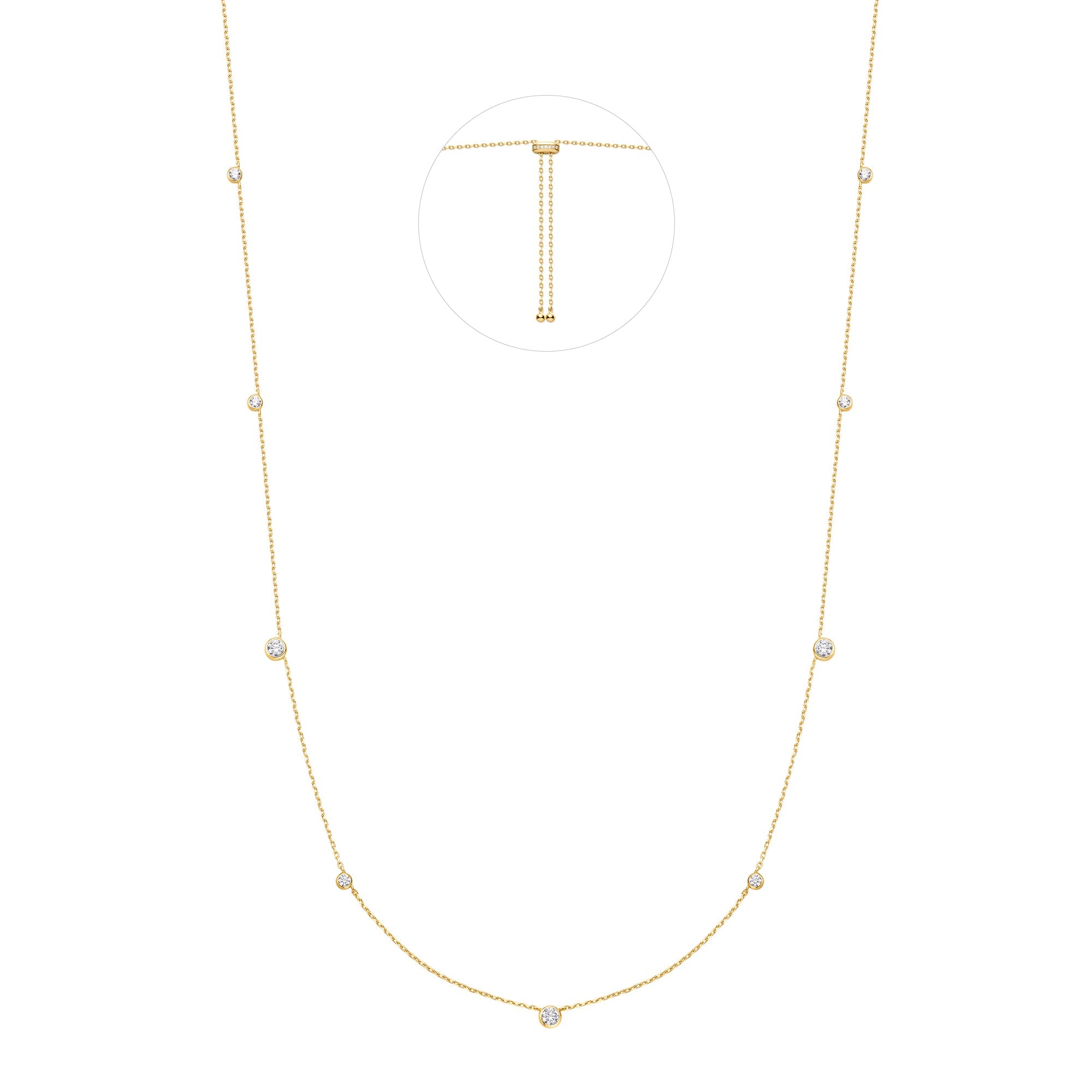 Ania Haie - Ketting Gold Bezel Long - Luxedy
