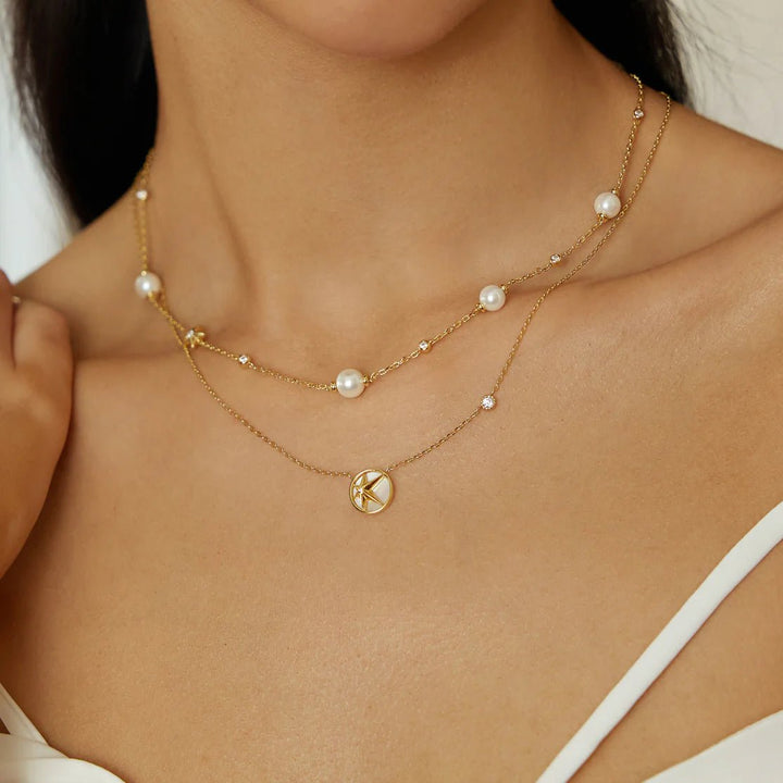 Ania Haie - Ketting Gold Starry Mother Of Pearl - Luxedy