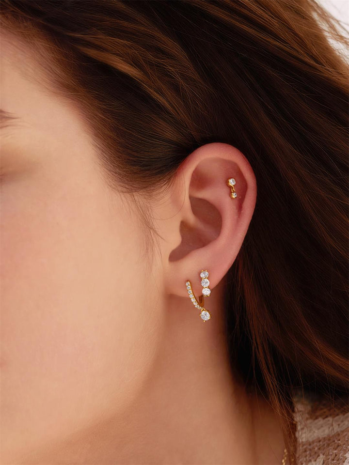 Ania Haie - Oorbel piercing (per stuk) Bezel Dangle Barbell - Luxedy