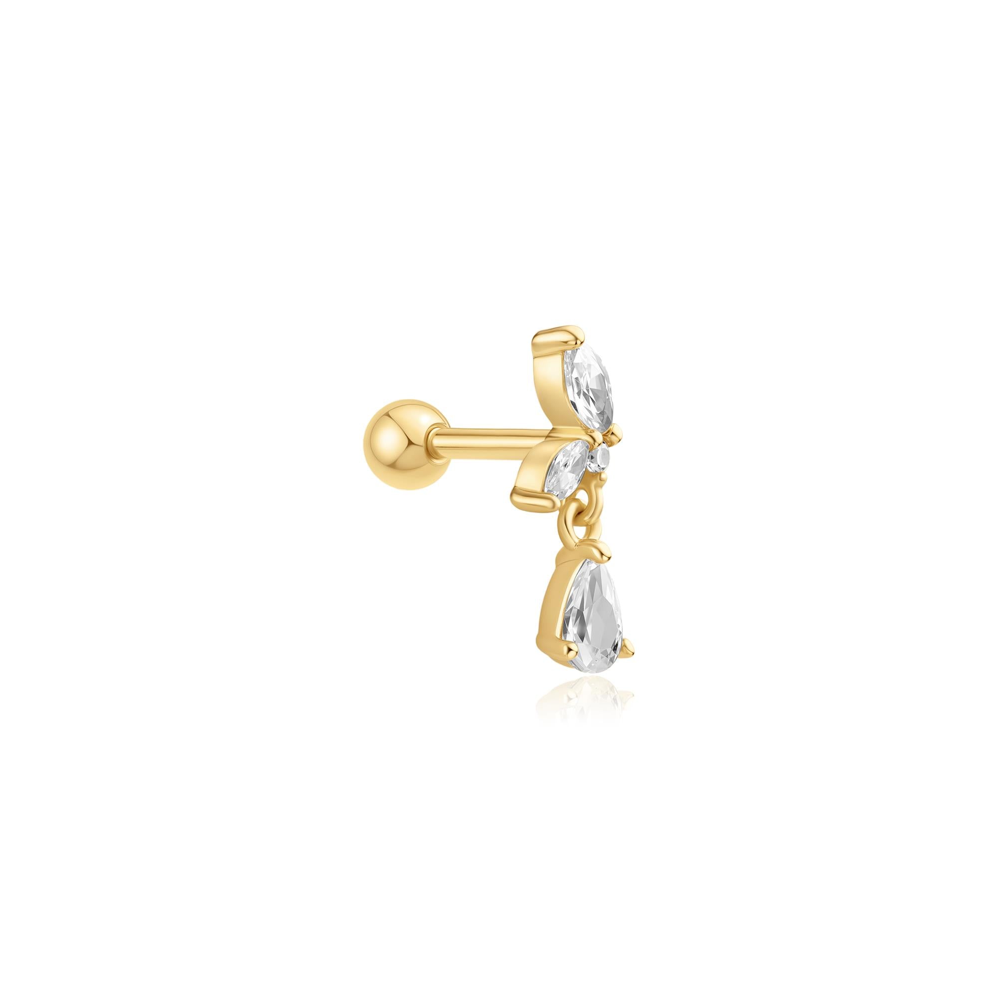 Ania Haie - Oorbel piercing (per stuk) Marquise Dangle Barbell - Luxedy