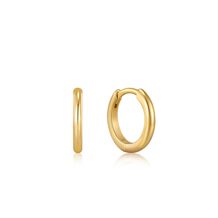 Ania Haie - Oorbel piercing (per stuk) Mini 1cm Gold Smooth Huggie Hoops - Luxedy