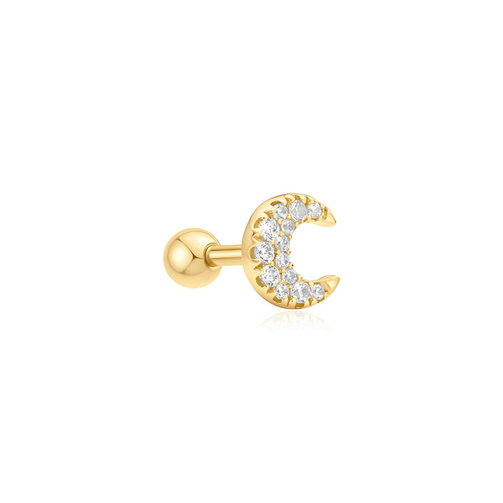 Ania Haie - Oorbel piercing (per stuk) Pavé Crescent Moon Barbell - Luxedy