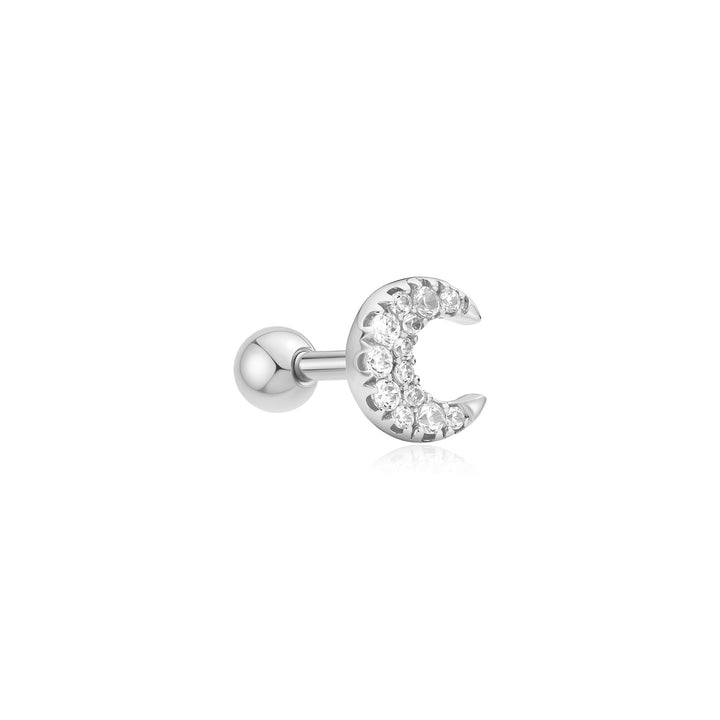 Ania Haie - Oorbel piercing (per stuk) Pavé Crescent Moon Barbell - Luxedy
