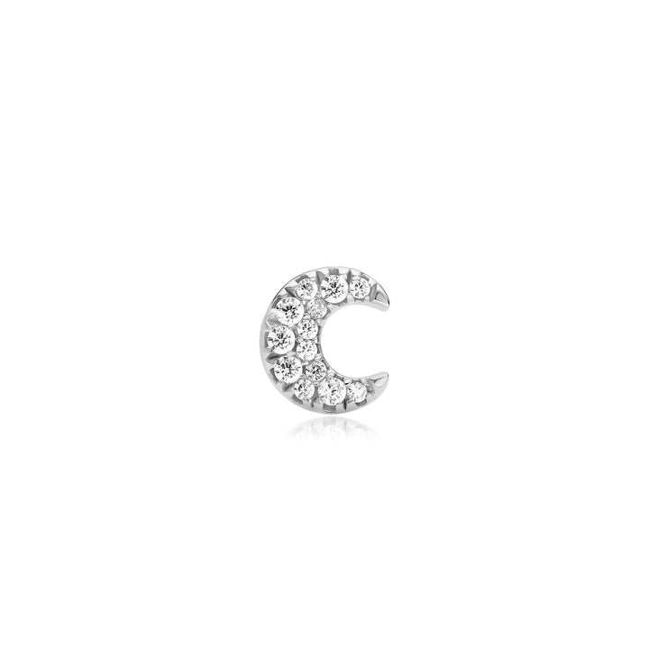 Ania Haie - Oorbel piercing (per stuk) Pavé Crescent Moon Barbell - Luxedy