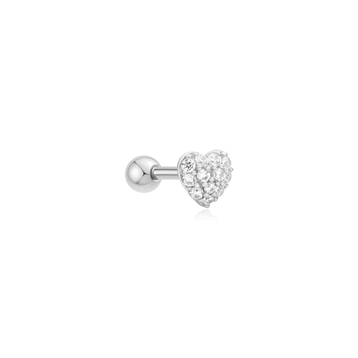 Ania Haie - Oorbel piercing (per stuk) Pavé Heart Barbell - Luxedy