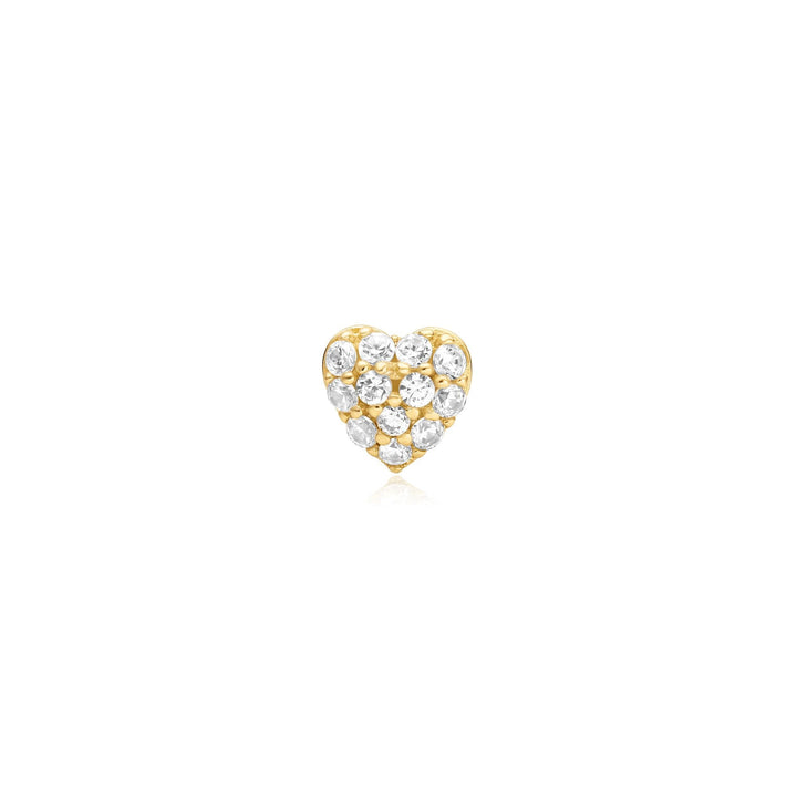 Ania Haie - Oorbel piercing (per stuk) Pavé Heart Barbell - Luxedy